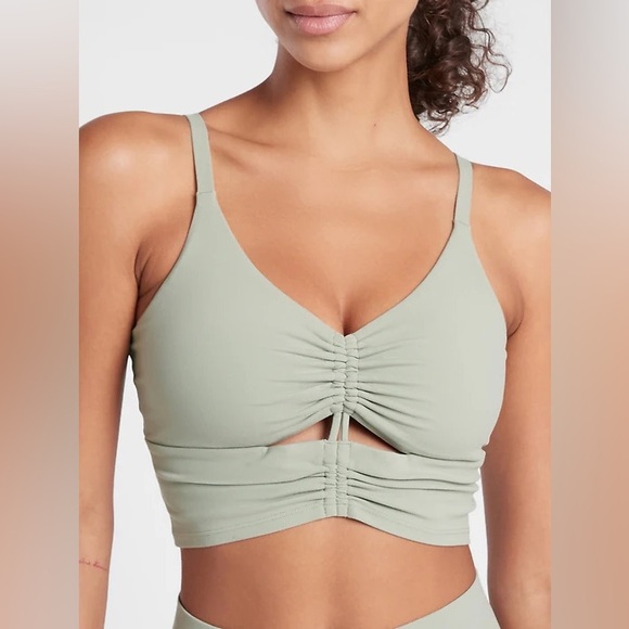 Athleta Other - ATHLETA Sage Green Cinch Longline Bra Size Small